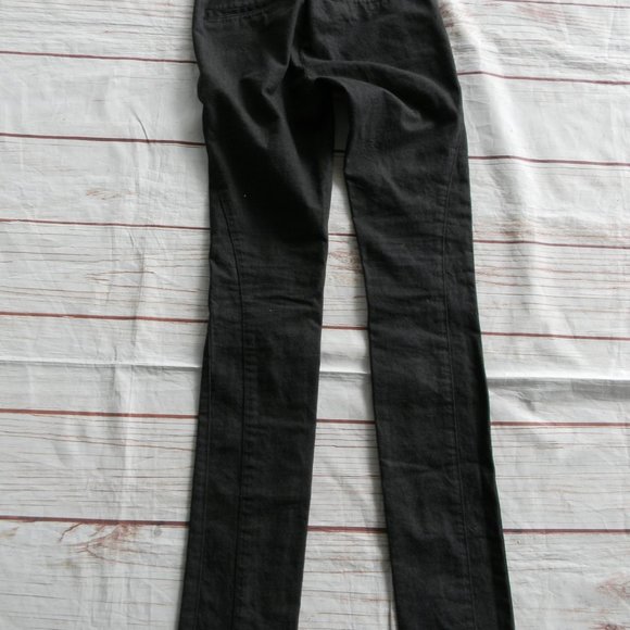 HELMUT LANG BLACK DENIM JEAN TROUSERS SZ 24 SKINNY  34"INSEAM - Picture 5 of 5